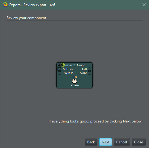 Export wizard page 4